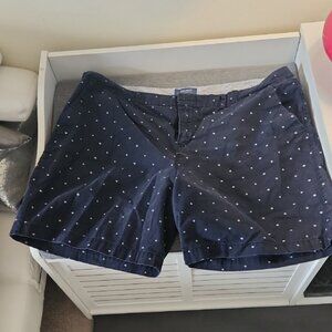 Old Navy Blue and White Bermuda Shorts with Polka Dots